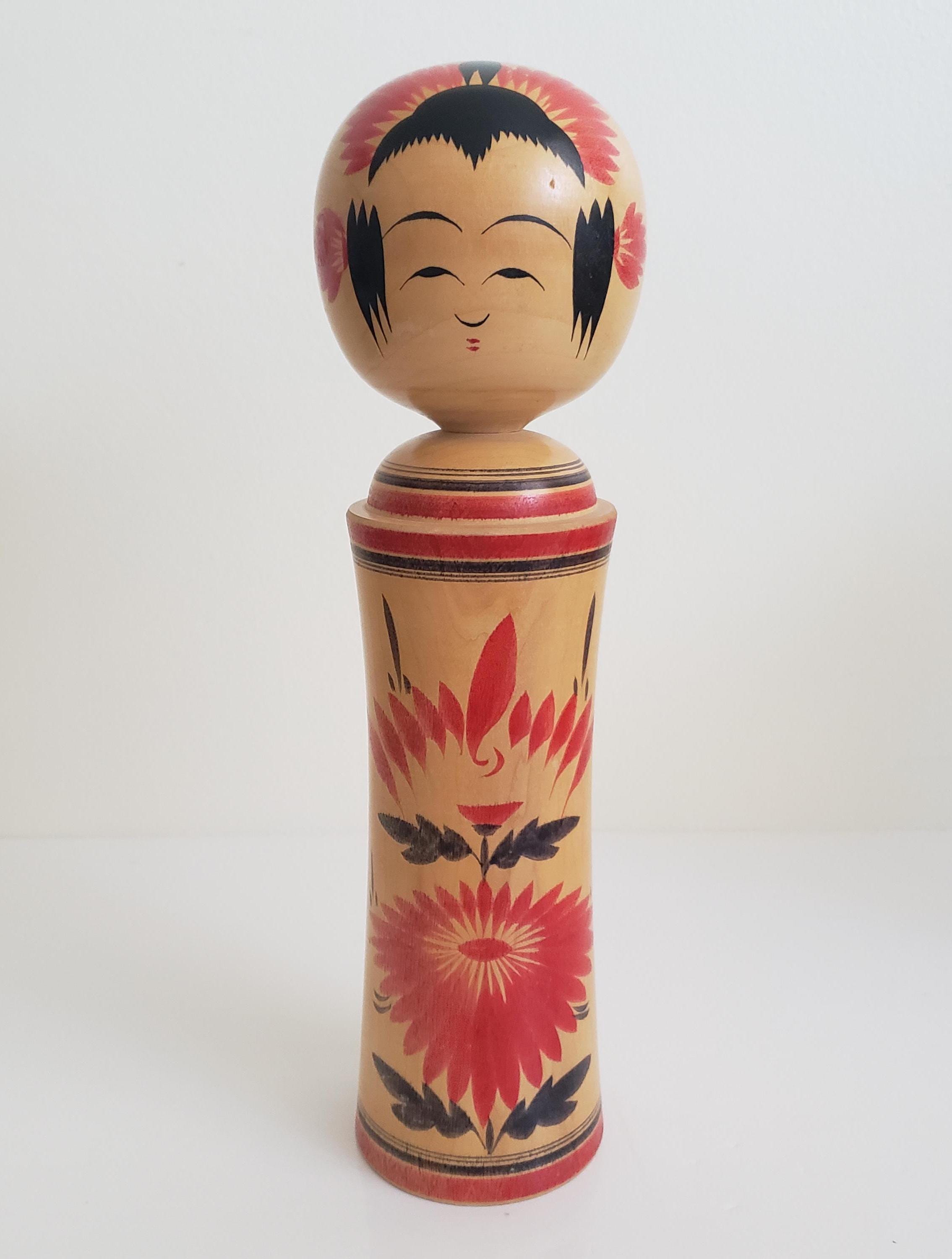 Poupée japonaise traditionnelle Dento Naruko Kokeshi des années 1960 Poupée japonaise traditionnelle Dento Naruko Kokeshi des années 1960