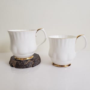 Vintage Royal Albert Val D'Or Two Coffee Mugs - Montrose Shape