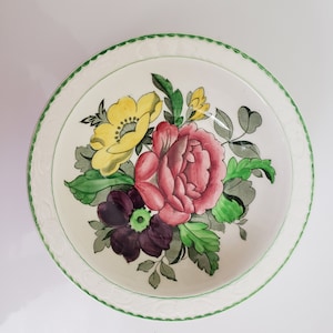 Vintage Royal Tudor Ware Soup Bowls: 1940s Floral California Pattern, Set of 5