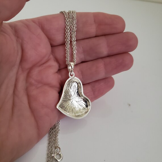 Vintage Avon Minimalist Silver Tone Heart Pendant… - image 5