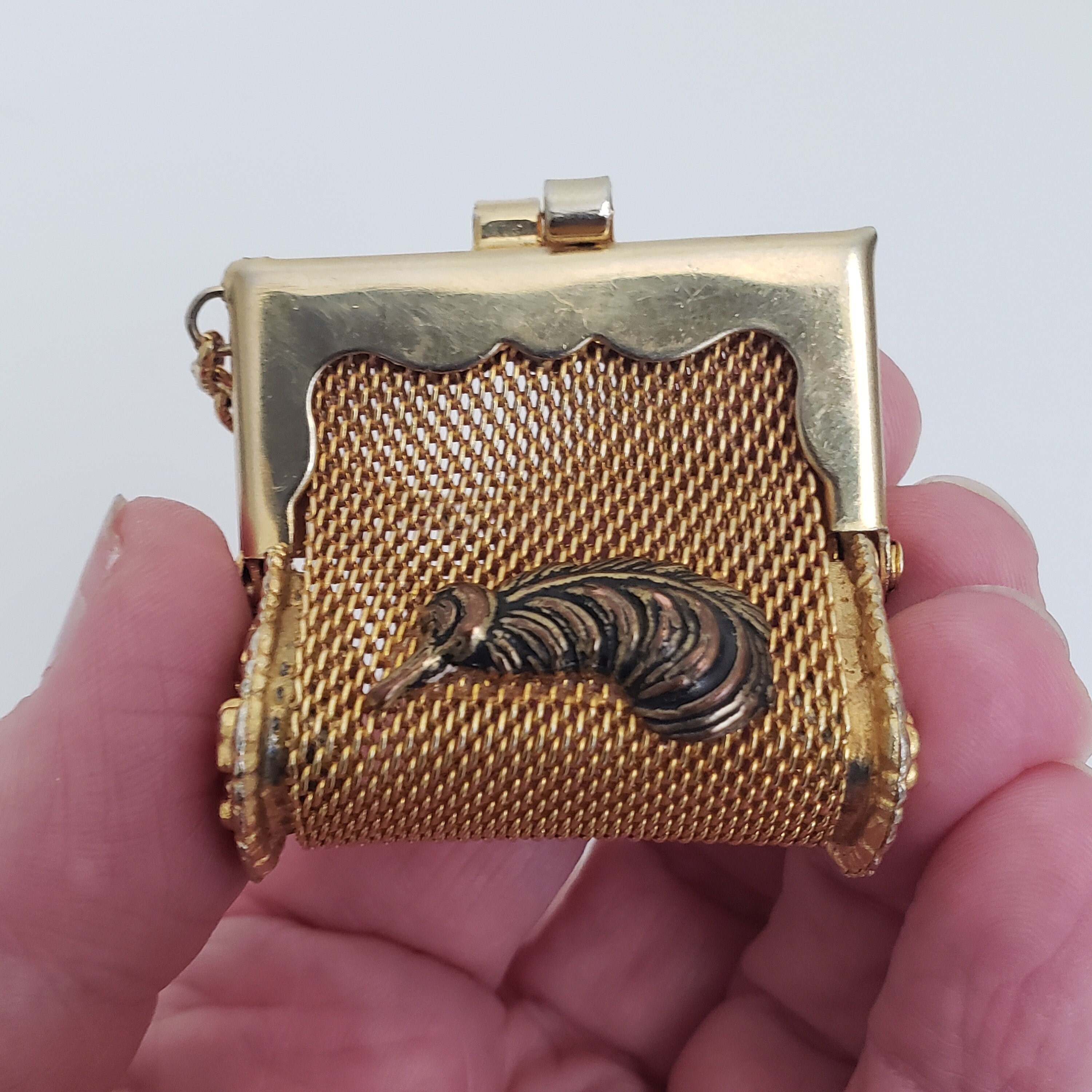 Vintage metal mesh coin purse hot sale