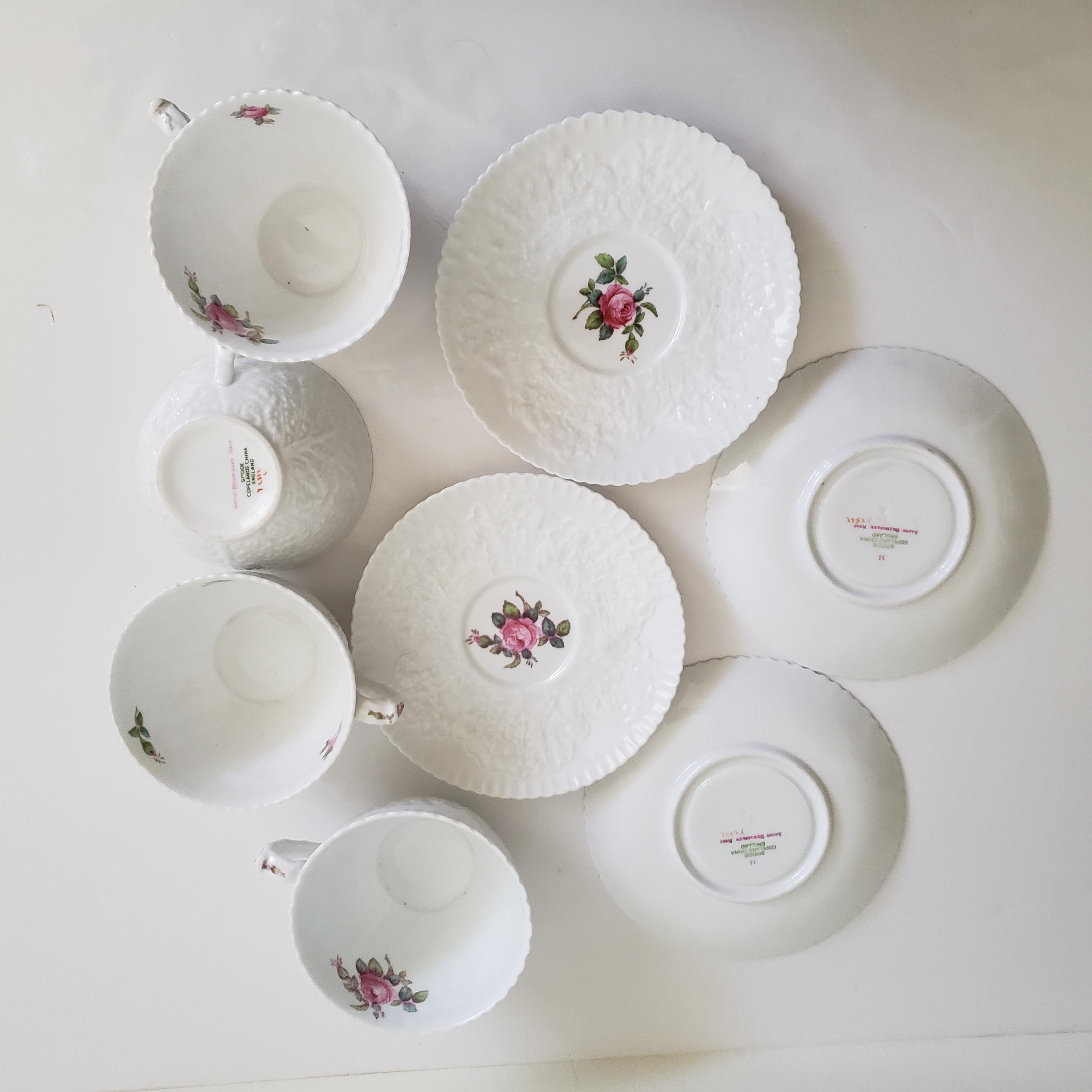 Vintage Spode Savoy Billingsley Rose Coffee Cup and Saucer Sets