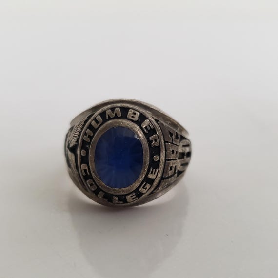 Humber Graduation Rings Vintage 1982 Humber College Sterling Silver Ring with… - Gem
