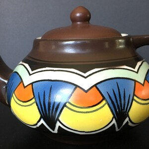 Vintage Art Deco handmålad 640 ml tekanna Gouda Holland?