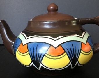 Tetera vintage Art Déco pintada a mano de 22 onzas Gouda Holland ?