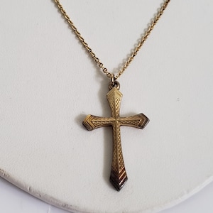 Vintage Forstner 120 12 Kt Gold Fill Cross or Crucifix Pendant Necklace