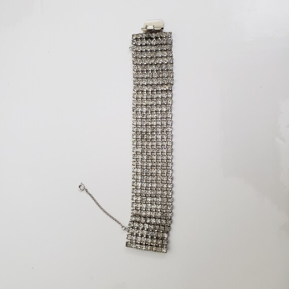 Stunning Clear Crystal Cuff Bracelet, Eight Rows … - image 6