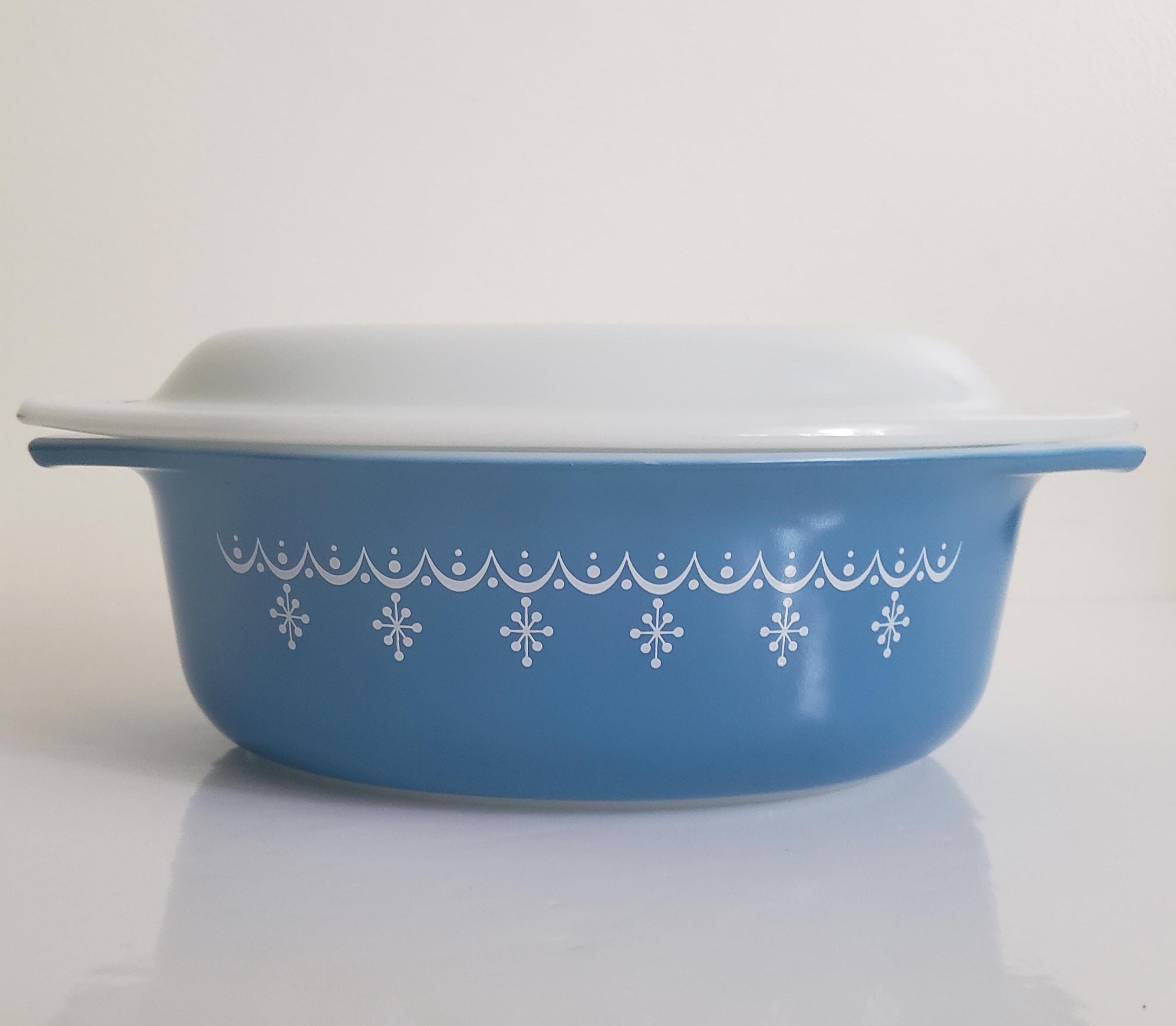 Vintage Pyrex Blue Snowflake Casserole Dish: 1.5 Quart Ovenware - Etsy
