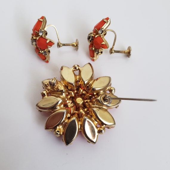 Vintage Continental Orange Thermoset Rhinestone F… - image 7