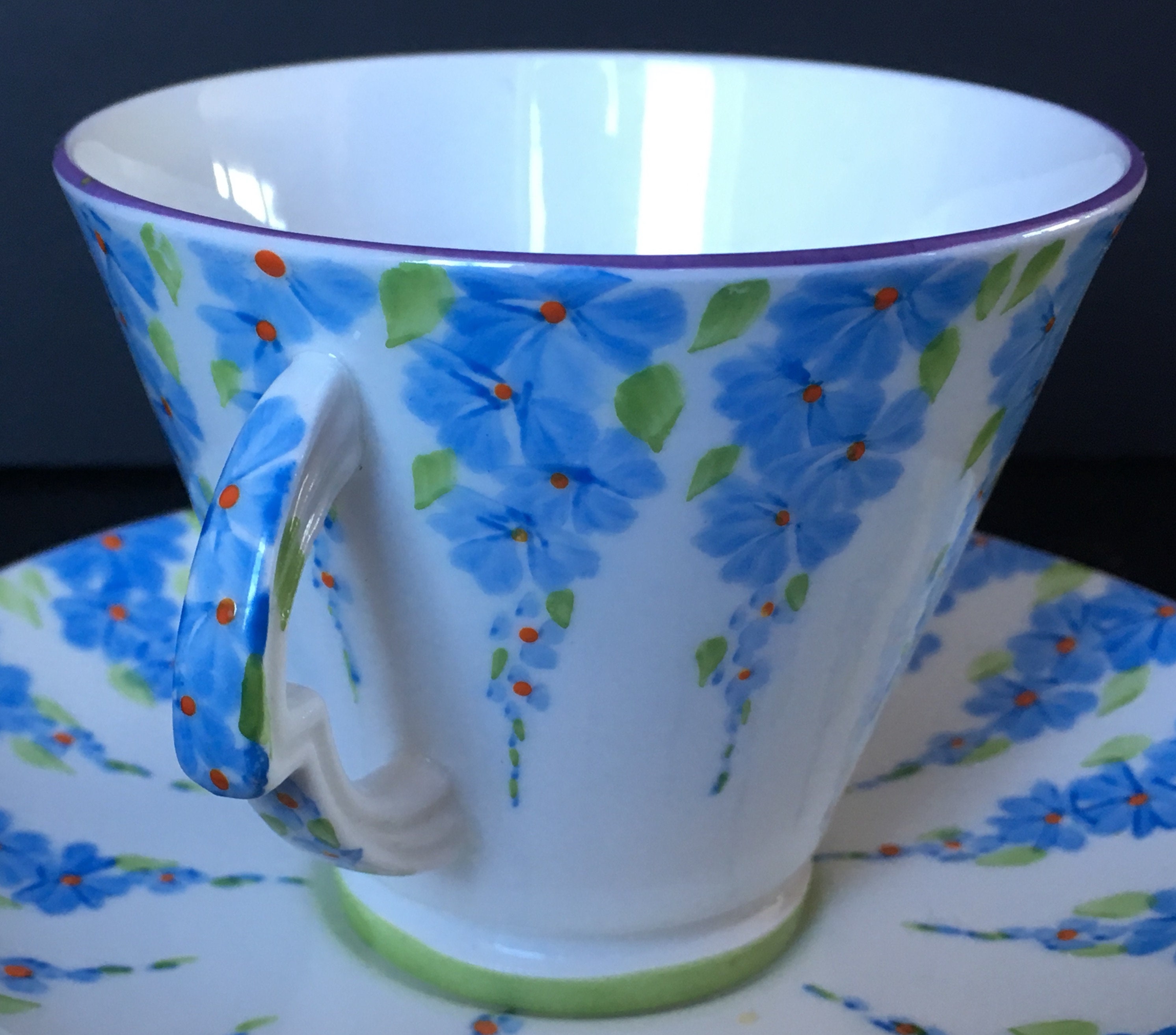 Vintage Standard China Art Deco Tea Cup and Saucer Set Blue Etsy