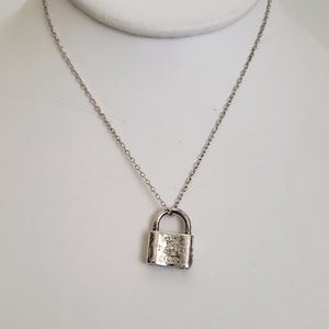 Vintage 925 Tiffany and Co 1837 Padlock Pendant or Charm on 925