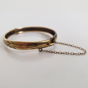 Antique Gold Fill Bangle: Victorian Child&#39;s Bracelet