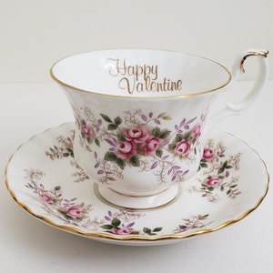 Taza de té vintage Royal Albert Lavender Rose con platillo: regalo de San Valentín
