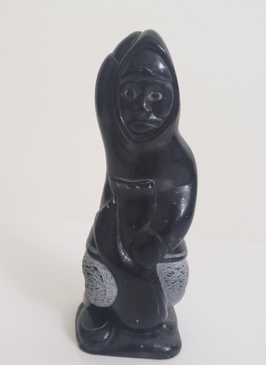 Vintage Inuit Soapstone Sculpture: Hunter With Seal, Eskimo Art - Etsy