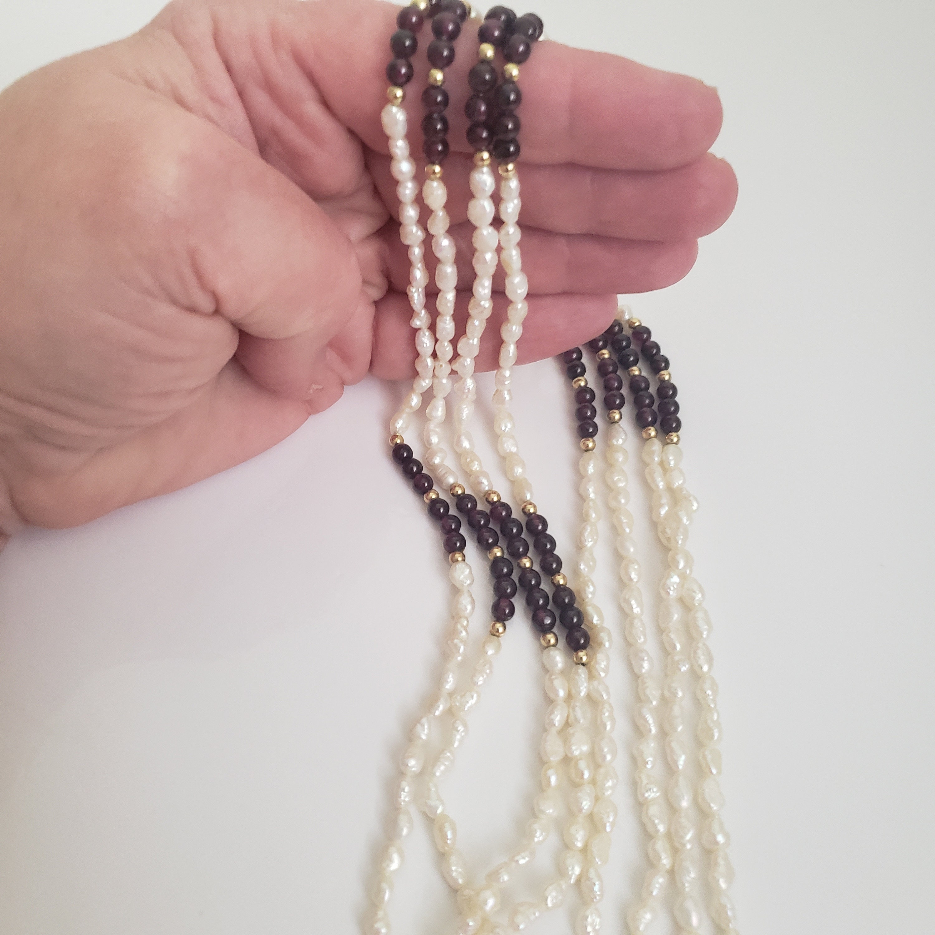 Collier Vintage Perles De Rocaille Tressées - Tour De Cou - Très Bon État