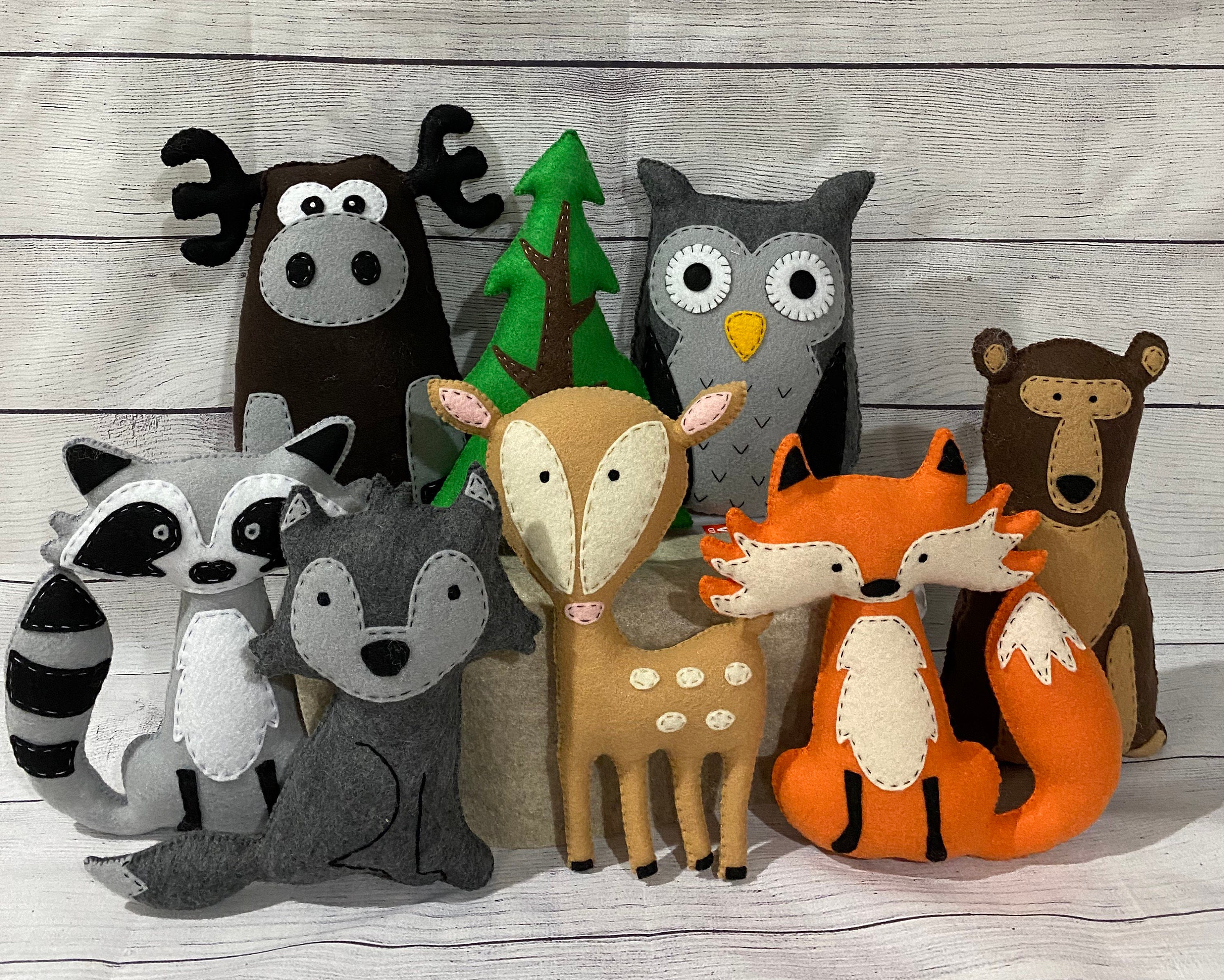 Felt Woodland Animal Owl Fox Moose Bear Deer Wolf - Etsy Felt Woodland Animal Owl Fox Moose Bear Deer Wolf - Etsy