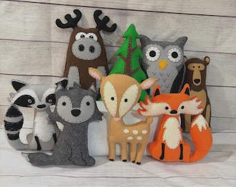 Hand stitched woodland animals