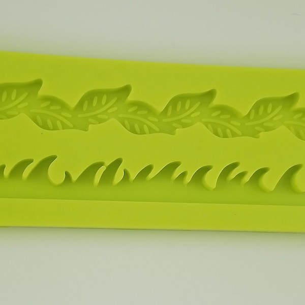 Moule silicone pour pâte à sucre frise de feuilles et végétation