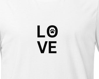 Love Pawprint Shirt Dog shirt cat shirt Animal lover tshirt gifts for people who love animals gifts for dog cat people-White