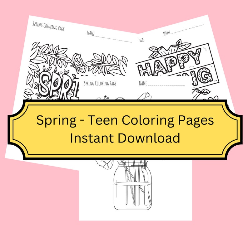 Spring Tween Coloring Page Printable Spring Teen Activity Kids Activity Spring Activity ...