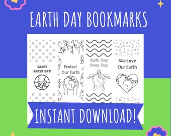 Earth Day Printable for Kids Students Tweens Teens Printable Bookmarks Printable Activity for Kids Coloring Earth Day  INSTANT DOWNLOAD