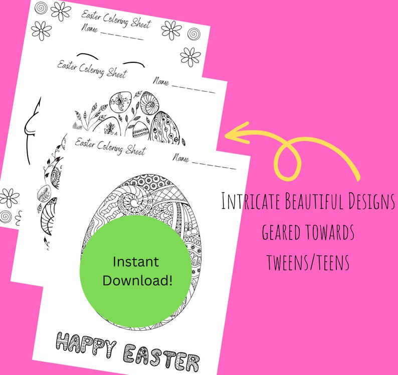 Easter Tween Coloring Page Printable Easter Teen Activity Kids Activity Easter Activity ...