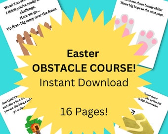 Easter Obstacle Course Family Game Printable From Easter Bunny Last Minute Gift Activity Kids Easter Activity Printable Game INSTANTDOWNLOAD