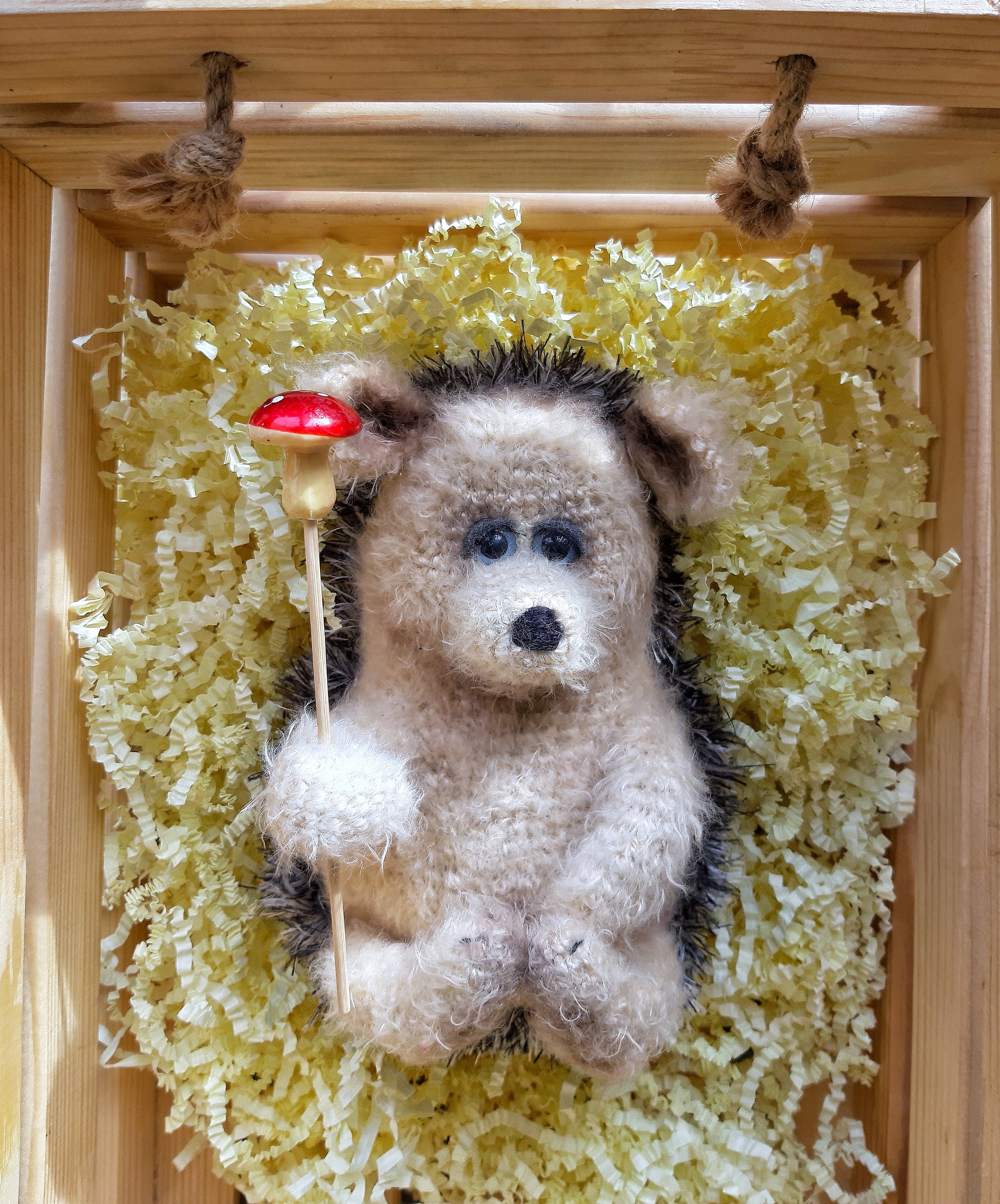 Crocheted soft toy hedgehog made of fluffy yarn handmade Etsy