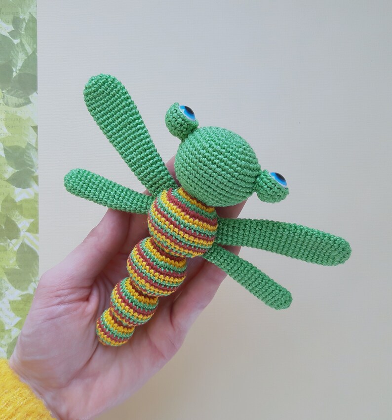 BABY RATTLE TOY crochet dragonfly developing baby gift Etsy