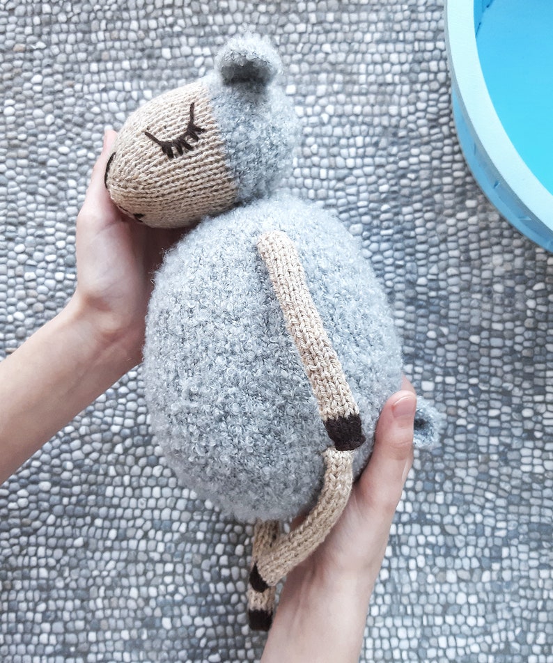 Crochet Gray Sheep Soft Toy Baby Nursery Decor Etsy