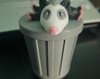 Opossum en prullenbak desktop fidget speelgoed