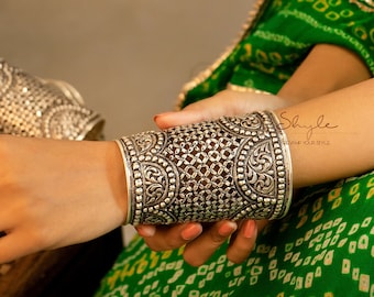Sterling Silver Mehindi Cuff Bracelet Sterling Silver Mehindi Cuff Bracelet
