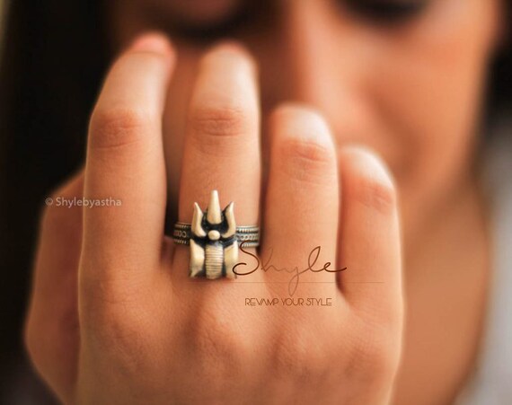Om Lord Shiva Trishul Ring, Brass Ring, Ohm Ring, Dainty Ring, Handmade Ring,  Yoga Ring, Meditation Ring, Men's Ring, Gift for Her - Etsy