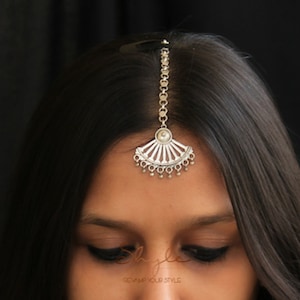 Adya Intricate Pankhi Maangtika , Handcrafted Maangtika  , Gifts for her , Statement Piece , Hair Accessory ,Hair Chain , Head Jewellery