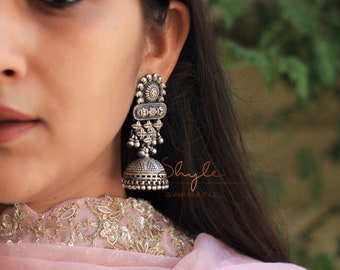 Jali Jhumka 925 Silver Earring, Designer Jhumri Jali Jhumka, Handcrafted Indian Silver Earring, Gift For Women, Pure Silver Jewellery
