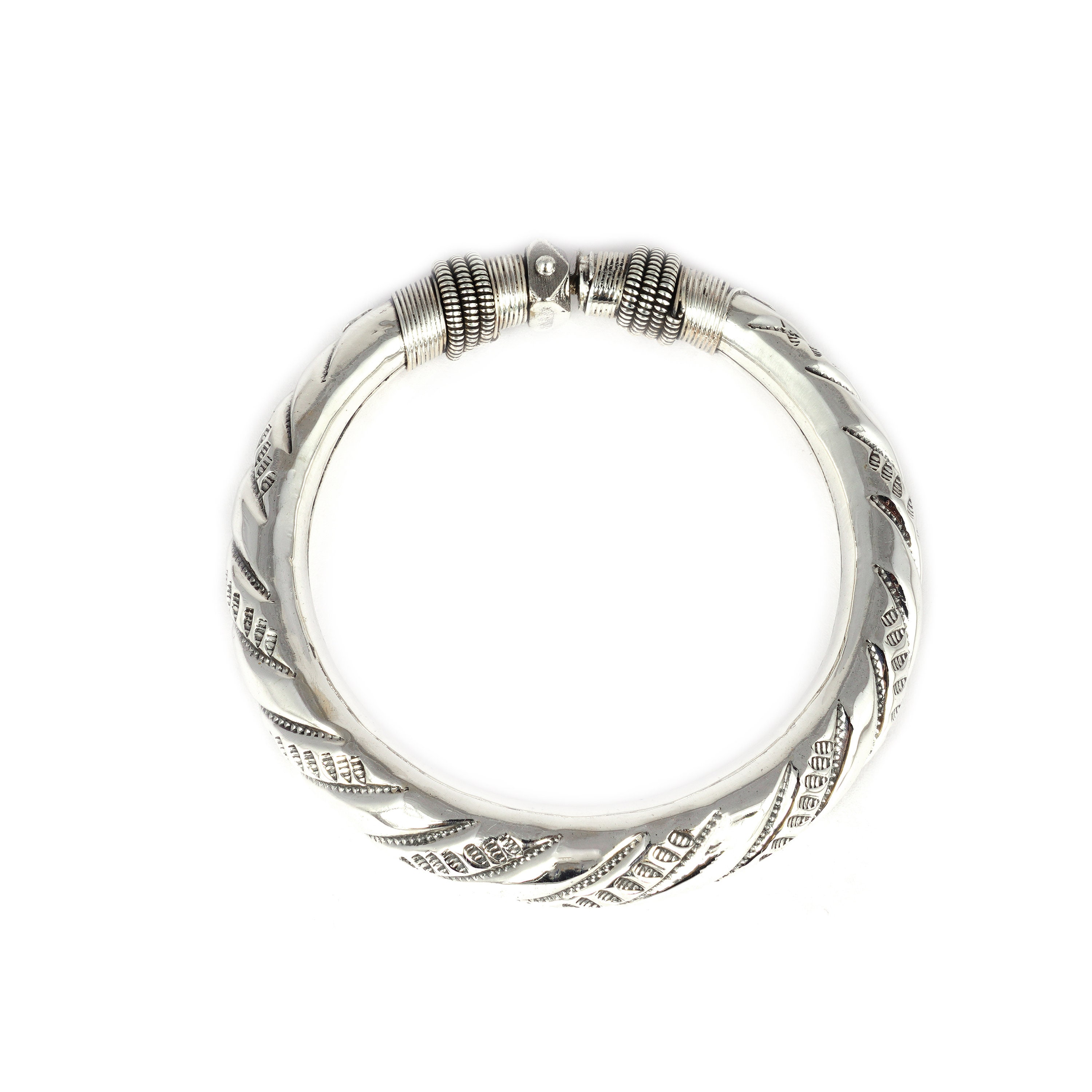 Oxidized Sterling Silver Tribal Bangle, Indian Inspired Kada - Etsy