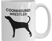 COONHOUND WRESTLER, Ceramic, White, Hot Chocolate, Hot Tea, Coffee Cups