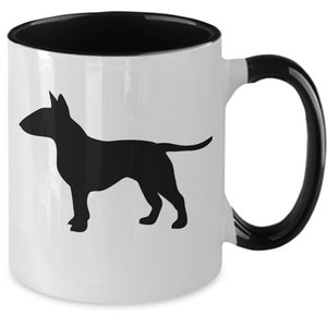 BULL TERRIER MUG, Bull Terrier Dog Lovers Mug, Dog Lovers Gift, Dog Mom Gift, Gift for Bull Terrier Owners, Pet Lover, Two Tone, Coffee Cup
