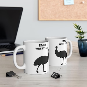 EMU WRESTLER, Emu Liebhaber Becher, Emu Liebhaber Geschenk, Geschenk für Emu Besitzer, heißer Tee, heiße Schokolade, Kaffeetassen