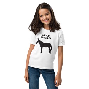 MULE WRESTLER, Mule Lovers Kids T-Shirt, Mule Loving Kids Gift, Mule Loving Family Gift, Gift for Mule Owner, Youth T-Shirt