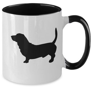 BASSETT HOUND, Bassett Hound Lovers Mug, Dog Lovers Gift, Gift for Bassett Hound Owners, Pet Lover, Ceramic, Two Tone, Coffee Mugs