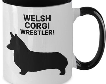 WELCH CORGI WRESTLER, Ceramic, Two Tone Coffee Cup