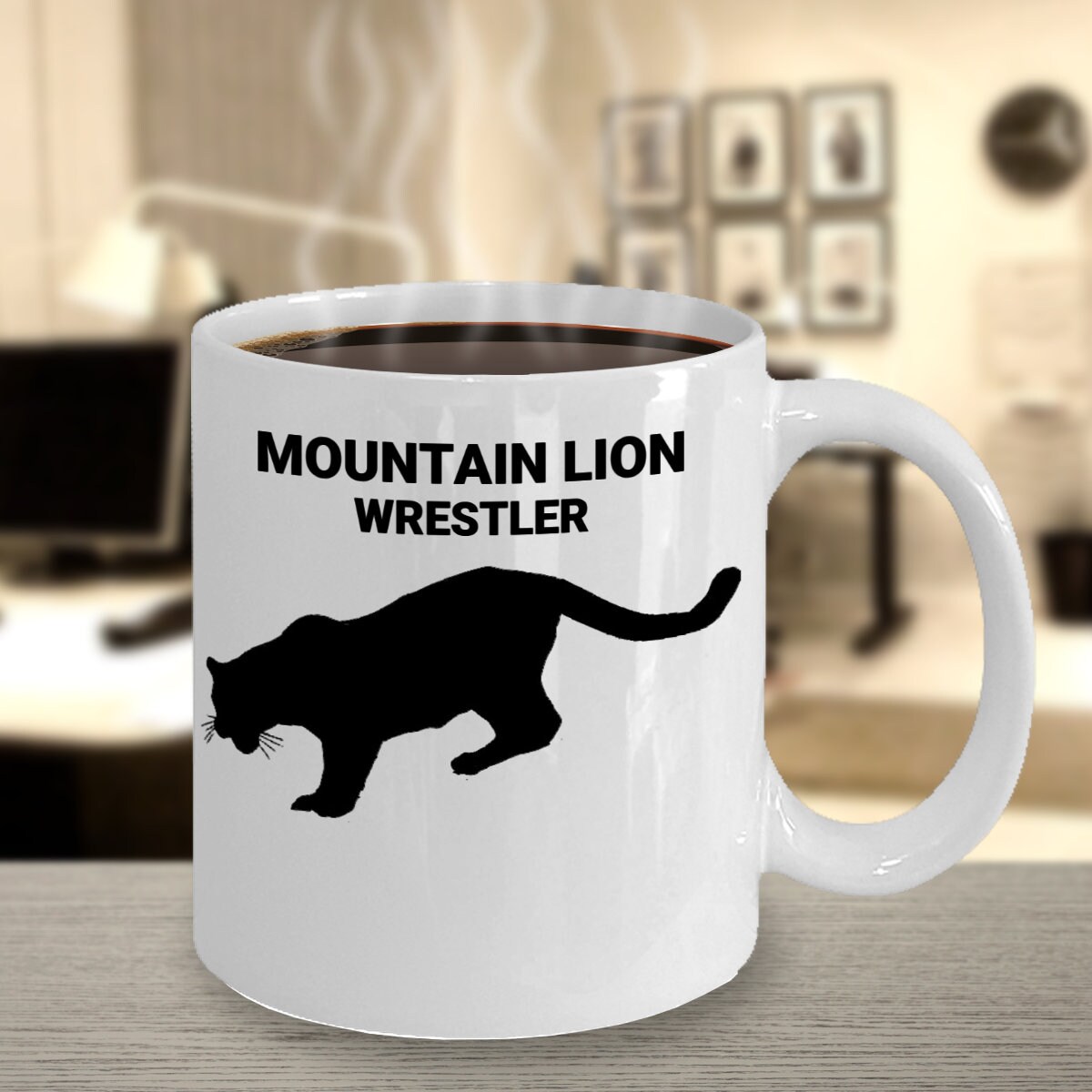 MOUNTAIN LION WRESTLER,Mountain Lion Lovers Mug, Big Cat Lovers Gift, Mountain Lion Mom Gift, Gift for Mountain Lion Owners, Coffee Mugs