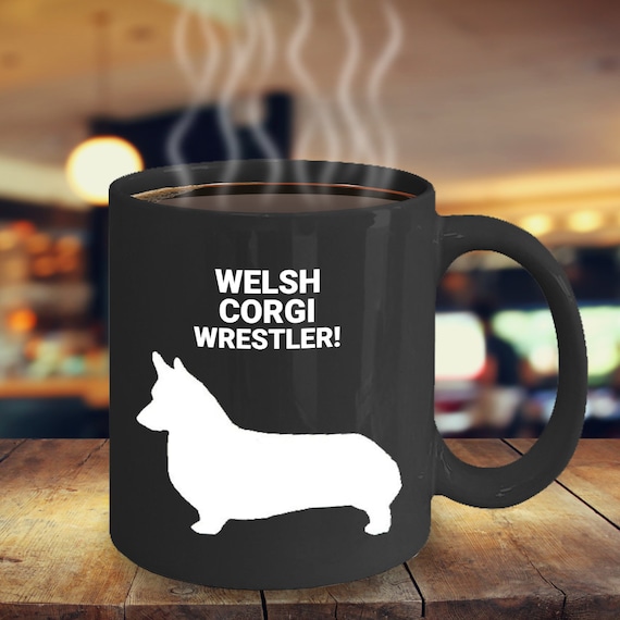 Stainless Steel Hot Or Cold Drinks WELCH CORGI WRESTLER Black Tumblers Vacuum Insulated Double Walled