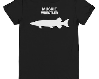 MUSKIE WRESTLER, Muskie Lovers Kids T-Shirt, Muskie Lovers Gift, Muskie Fishing Kids Gift, Gift for Muskie Fisherman, Youth, T-Shirt