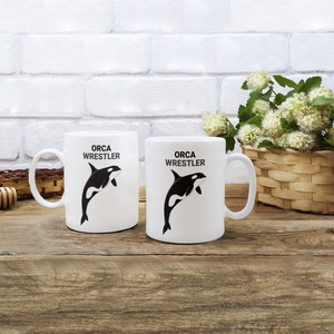 ORCA WRESTLER, Orca Lovers Mug, Killer Whale Lovers Gift, Orca Mom, Orca Dad Gift, Gift for Orca Watchers, Boissons chaudes ou froides, Tasses à café