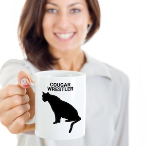 COUGAR WRESTLER, Cougar Lovers Mug, Big Cat Lovers Gift, Cougar Lovers Gift, Big Cat Mom Gift, Gift for Cougar Owners, Coffee Cups