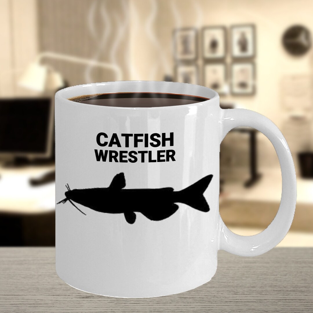 CATFISH WRESTLER, Catfish Anglers Mug, Catfish Fishermans Gift, Catfish
