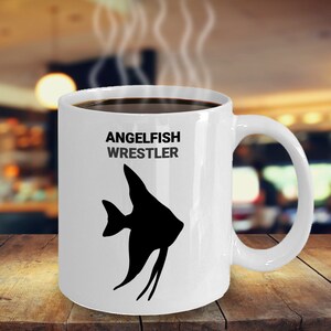 ANGELFISH WRESTLER, Angelfish Lovers Mug, Angelfish Watchers Gift, Gift for Angelfish Owners, Mom’s Gift, Dad’s Gift, Hot Tea, Coffee Cups,
