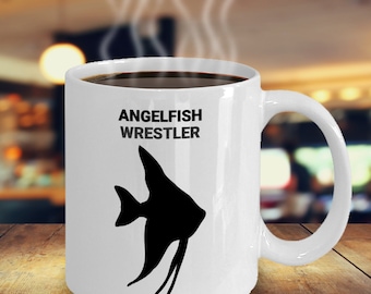 ANGELFISH WORSTELAAR, Angelfish Lovers Mok, Angelfish Watchers Gift, Cadeau voor Angelfish Eigenaren, Mom's Gift, Dad's Gift, Hot Tea, Coffee Cups,